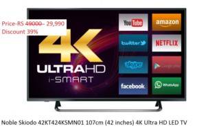 Noble Skiodo 42KT424KSMN01 107cm (42 inches) 4K Ultra HD LED TV (Black) amazon freedom sale
