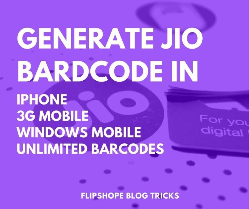 how to generate jio barcode in 2g 3g 4g iphone windows phone unlimited
