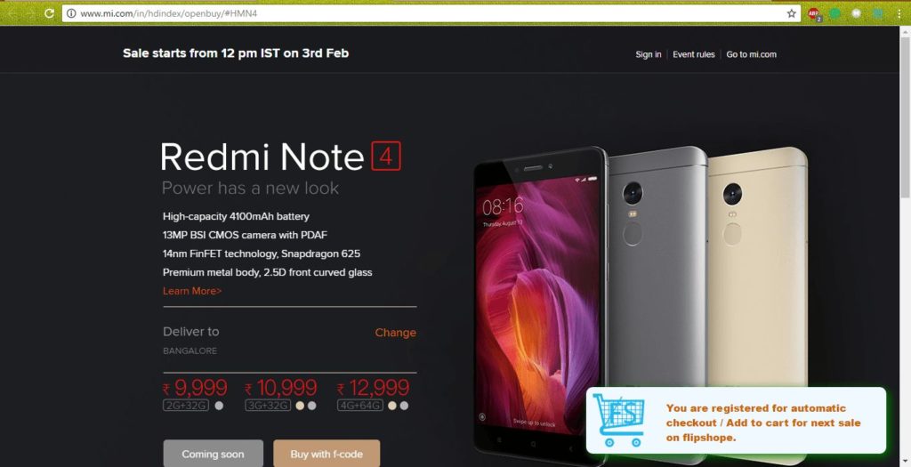 Redmi Note 4 Mi Site Trick To Buy