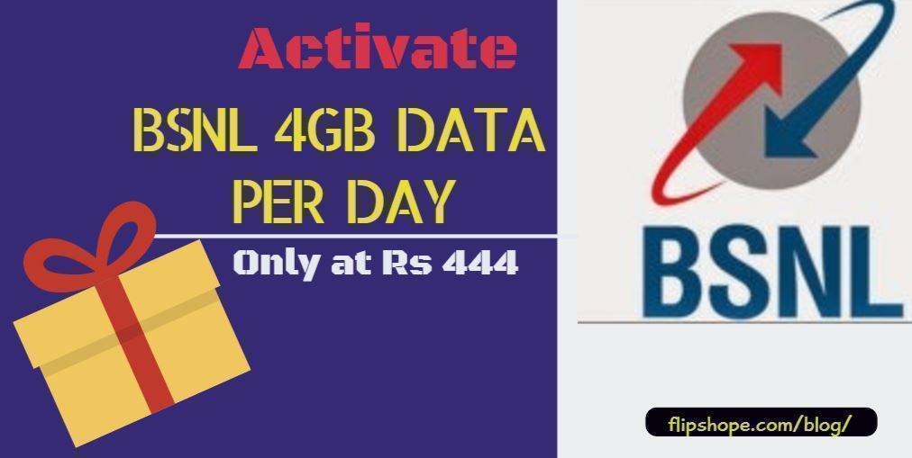 Activate BSNL 4 GB per day
