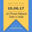 Jio Phone Release Date in India