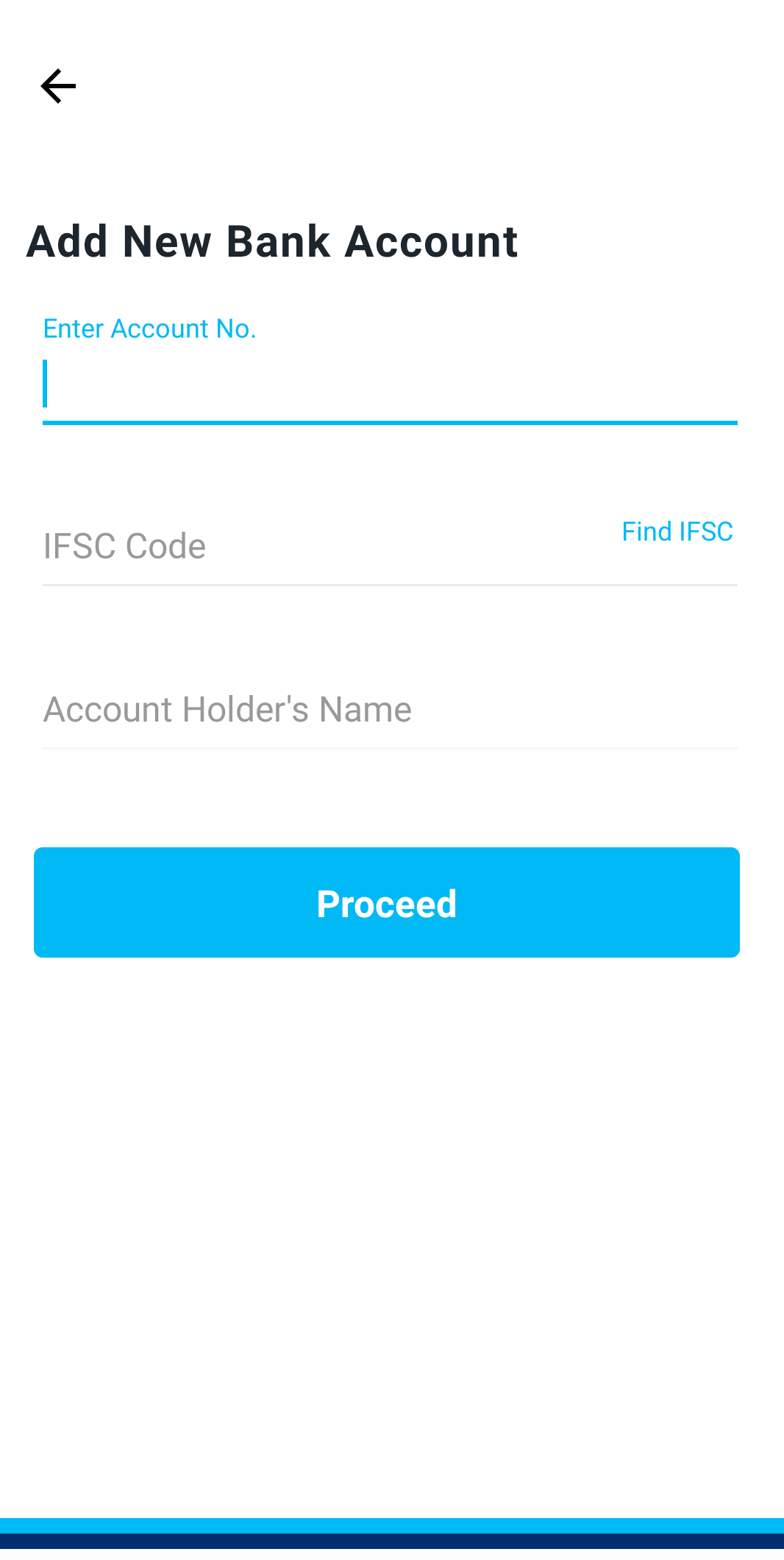 paytm enter bank holder details