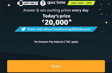 Amazon Quiz Answers - Win ₹20,000