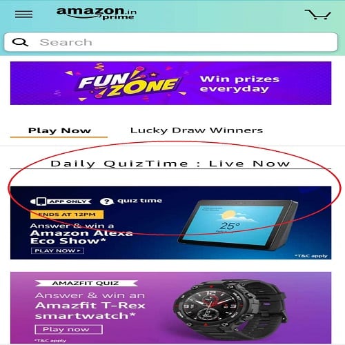 Play Amazon Daily Quiz