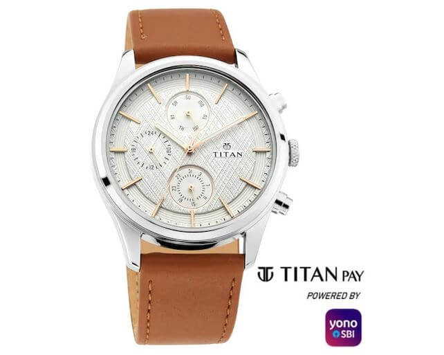 Titan Pay Watch Sliver & White Dial
