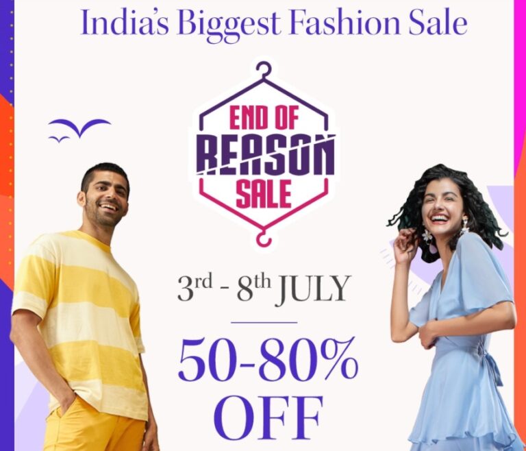 Myntra End of Reason Sale 2021 Offers [3rd 8th July] Upto 80 Off