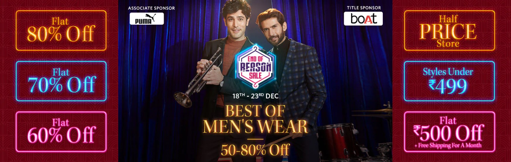 Myntra End of Reason Sale Offers for Men's