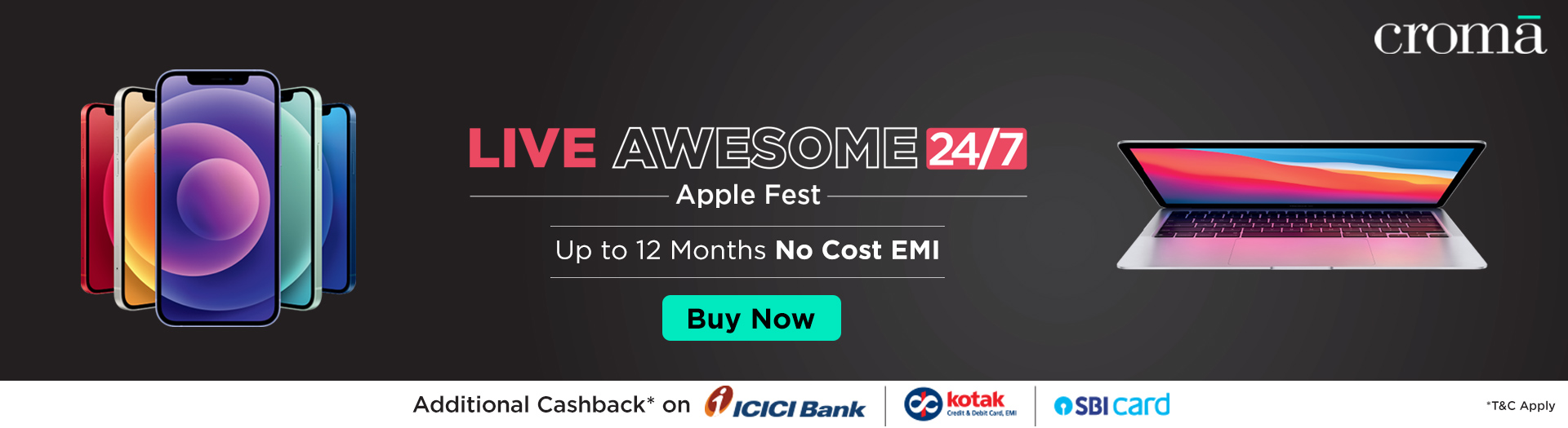 Croma Live Awesome 24/7 Sale: exciting offers on apple products