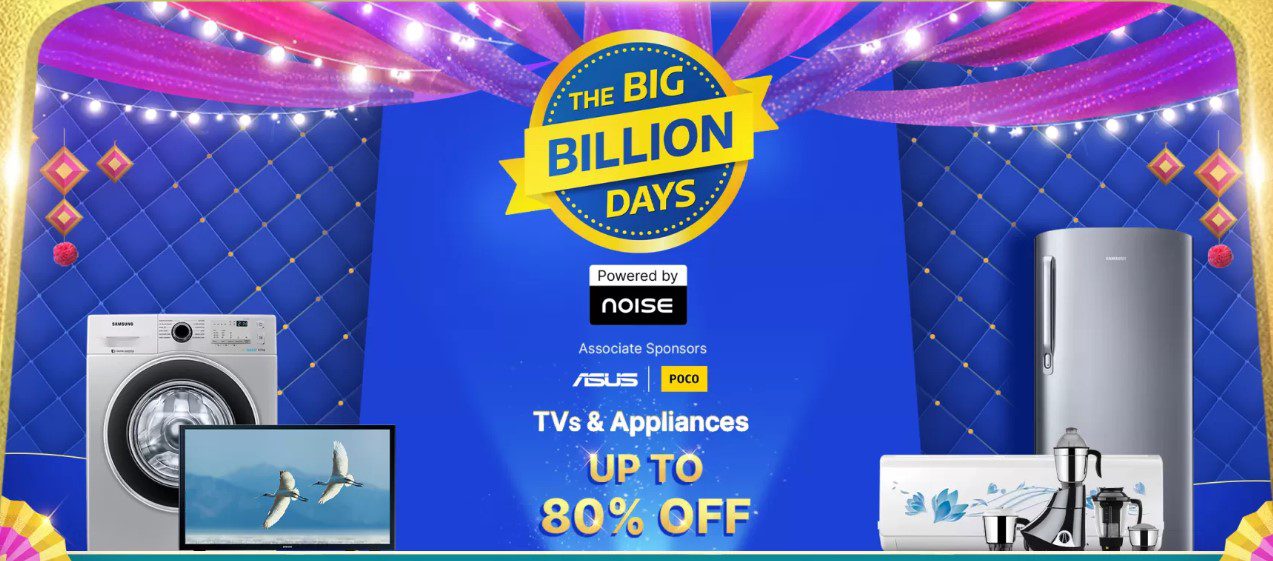 Big Billion days sale offers deals and discounts on Tv's and Appliances