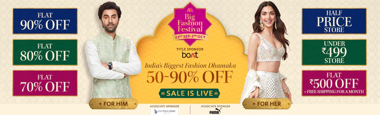 Get exciting offers during Myntra big fashion festival sale