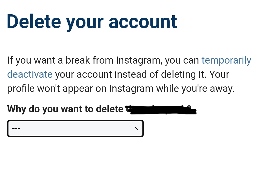 permanently delete insta account